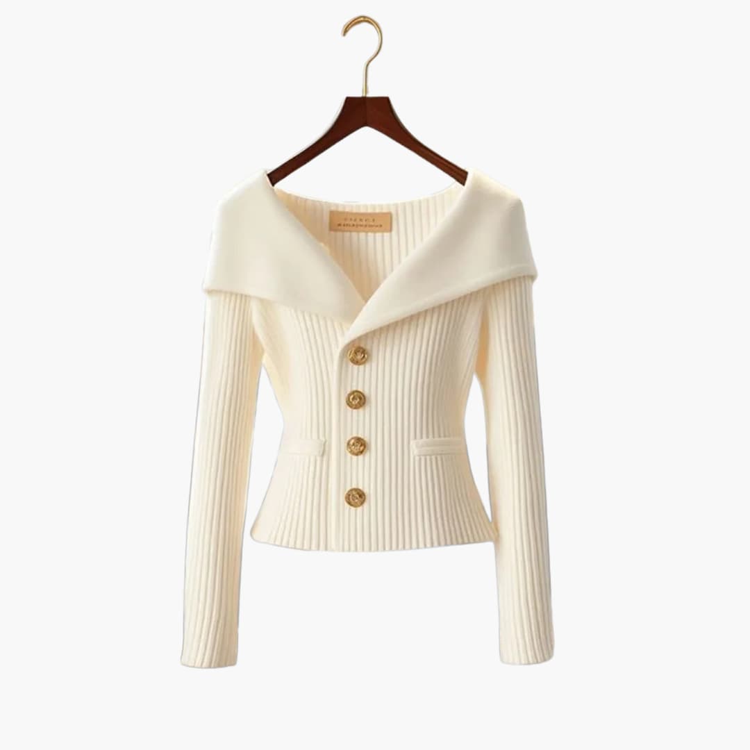 Gilet corto ed elegante a coste da donna - Comodo lavoro a maglia con bottoni