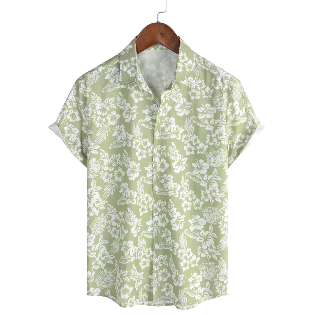 Camicia hawaiana da uomo con maniche corte e motivo floreale