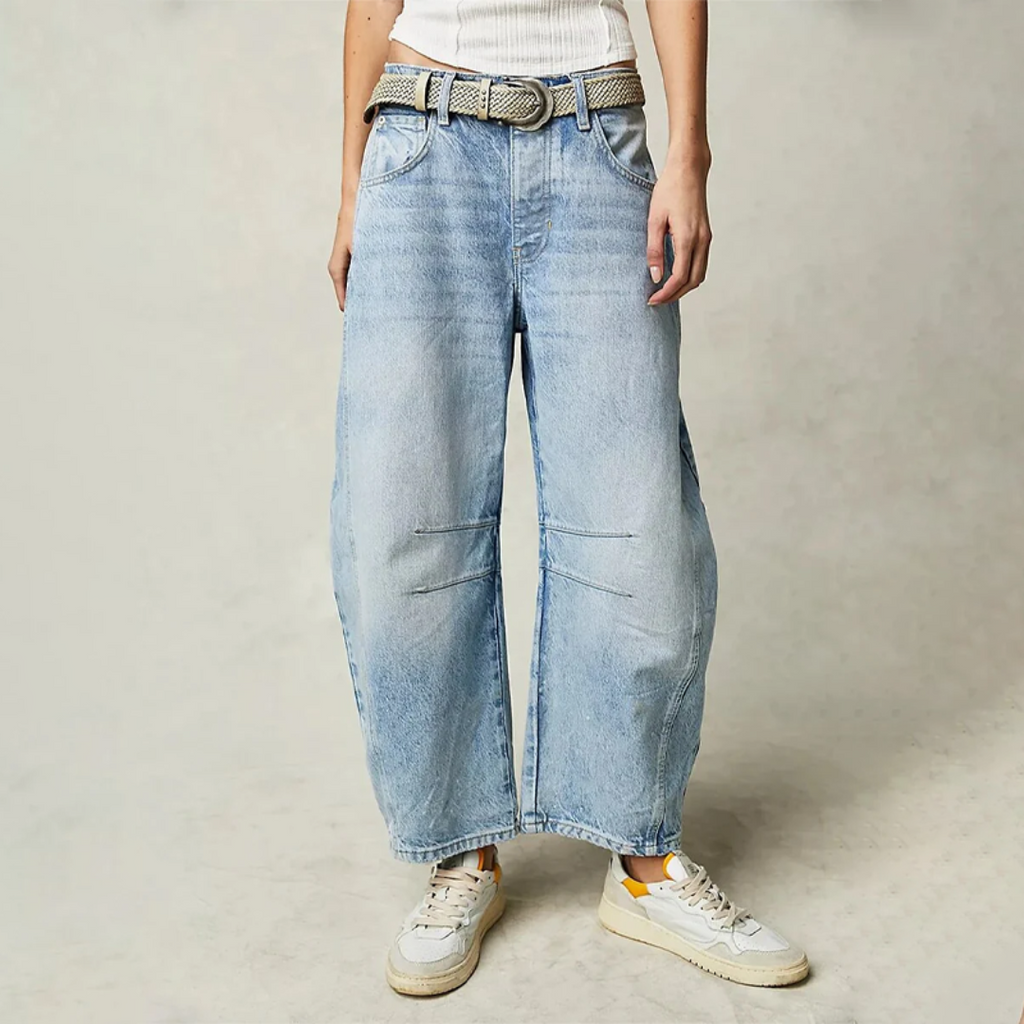 Pantaloni in denim larghi ed eleganti da donna – Vestibilità rilassata
