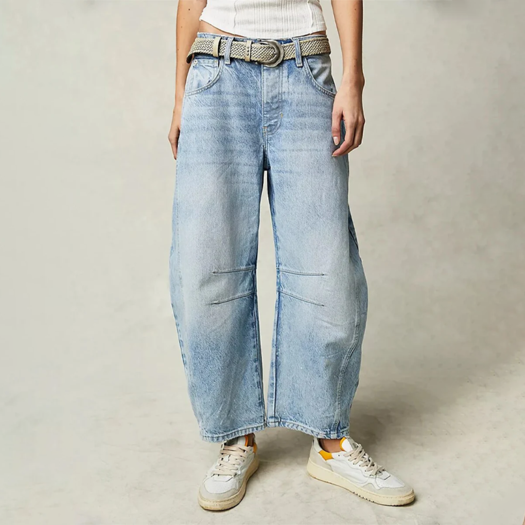 Pantaloni in denim larghi ed eleganti da donna – Vestibilità rilassata
