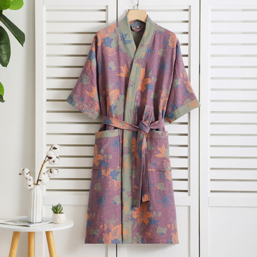 Accappatoio di cotone di lusso con uno stile elegante e senza tempo