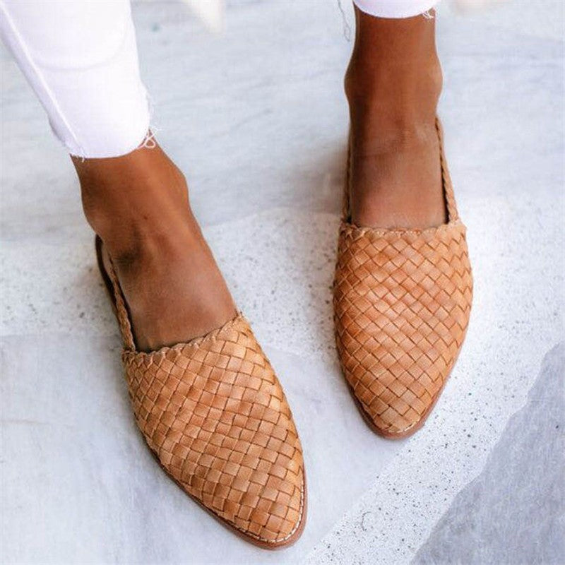 Sandali da Donna Eleganti Intrecciati con Cinturino Slingback – Scarpe Estive con Punta Chiusa Comode e Raffinate