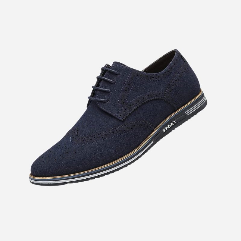 Scarpe basse stringate in pelle scamosciata nera da uomo