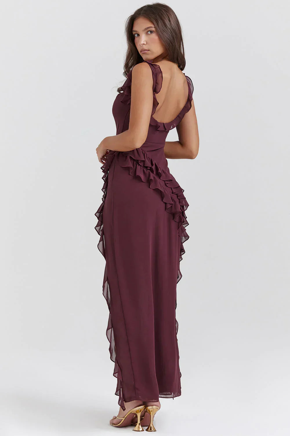 Maxi abito a fessura glamourous da donna