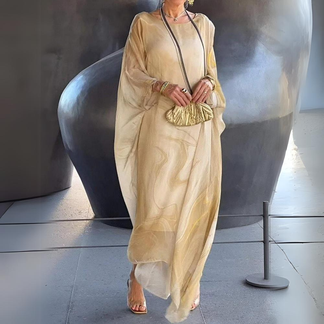 Elegante abito in seta e chiffon per donna