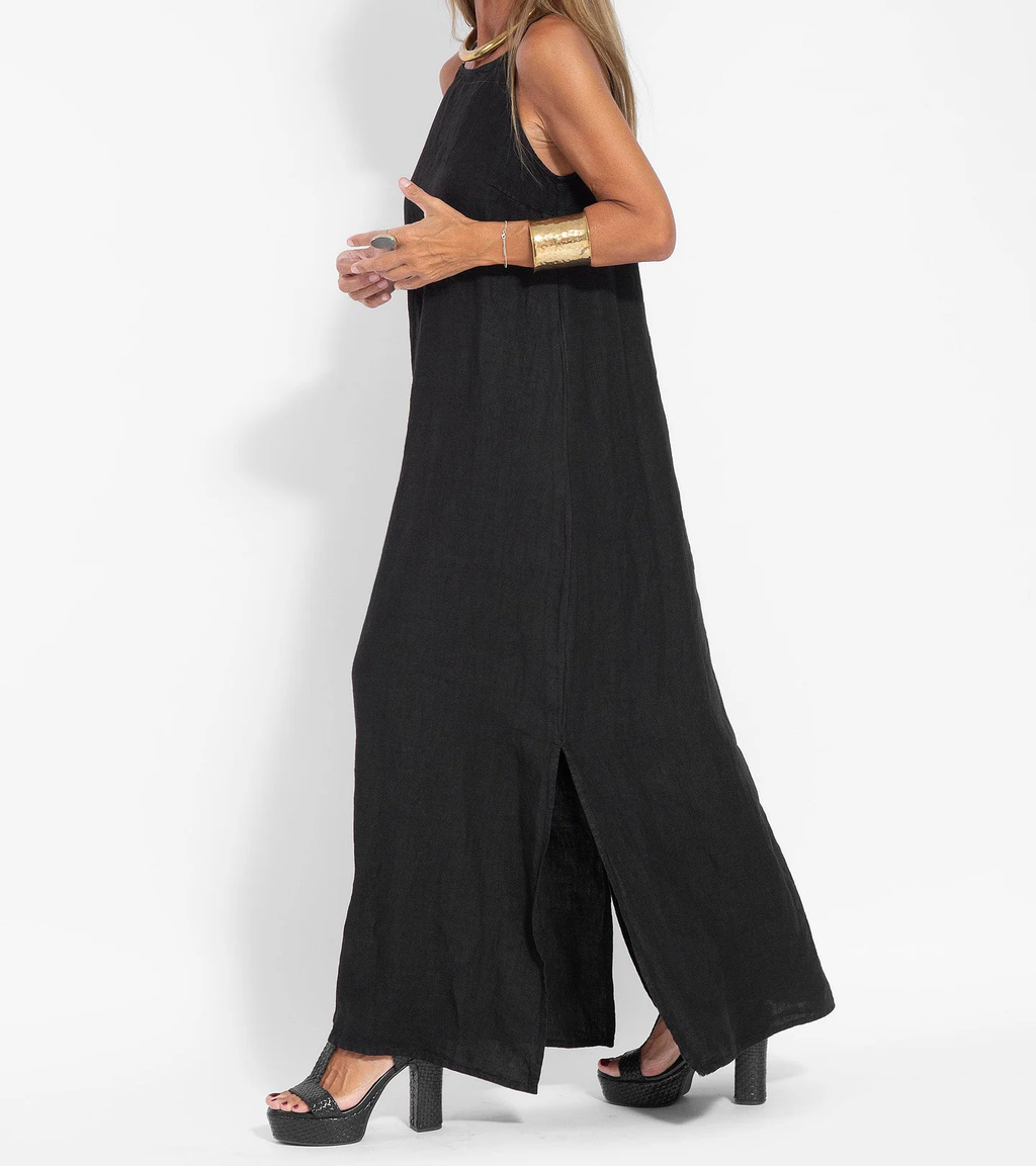 Vestito maxi da donna con scollo all’americana – stile casual chic