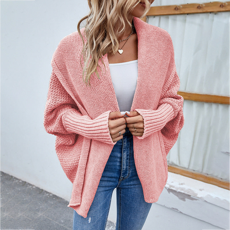 Gilet largo da donna in maglia