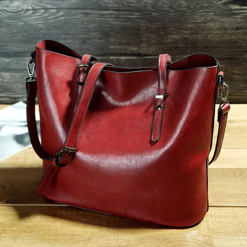 Borsa a mano da donna alla moda - Grande in similpelle con manici robusti