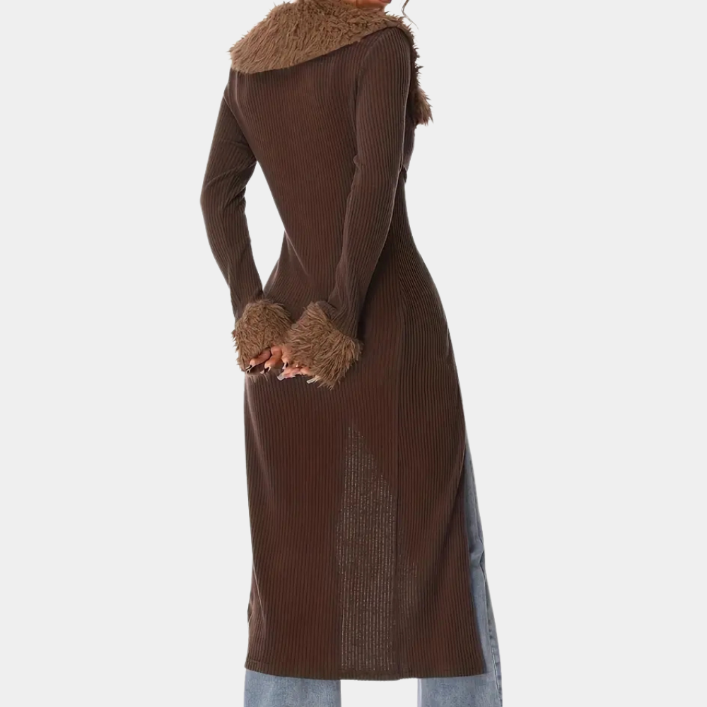 Cardigan lungo da donna in maglia morbida e alla moda