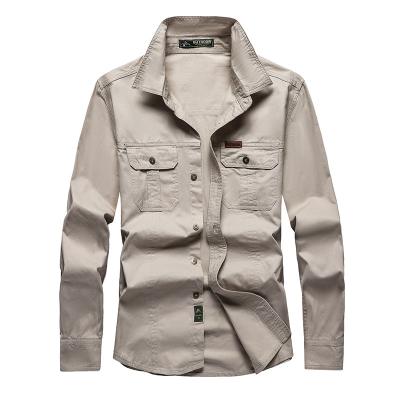 Camicia cargo a maniche lunghe premium da uomo – Abbigliamento da lavoro casual dalla vestibilità comoda
