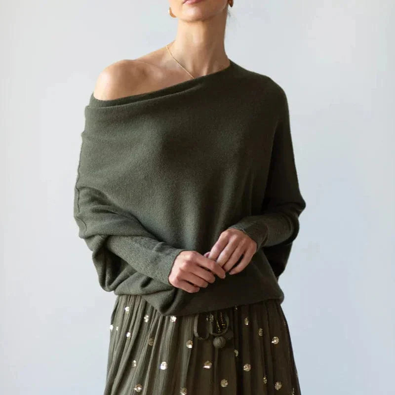 Maglione da donna con spalle scoperte - Maglieria casual moderna ed elegante