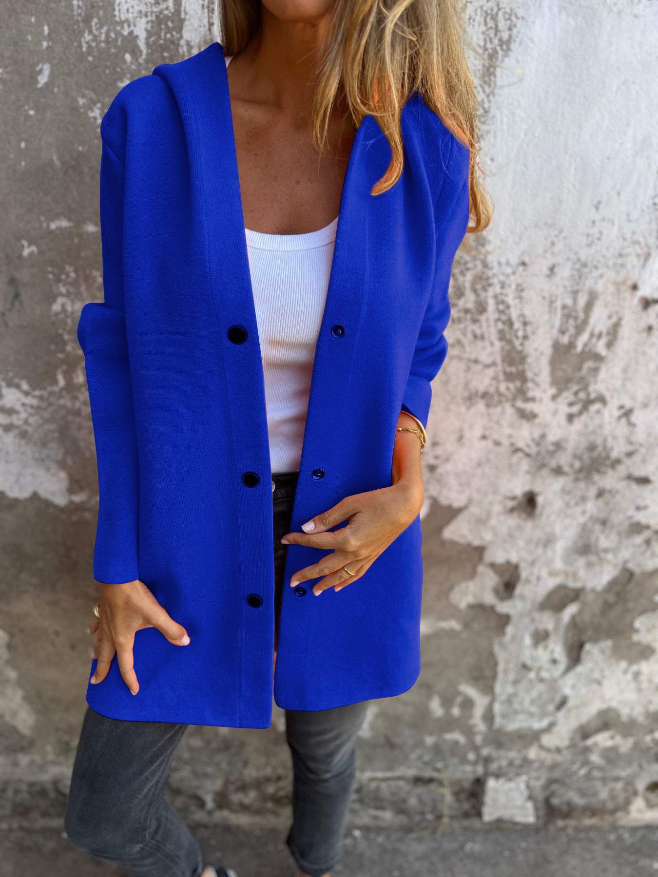 Cardigan con Cappuccio e Bottoni Casual da Donna - Comfort e Stile