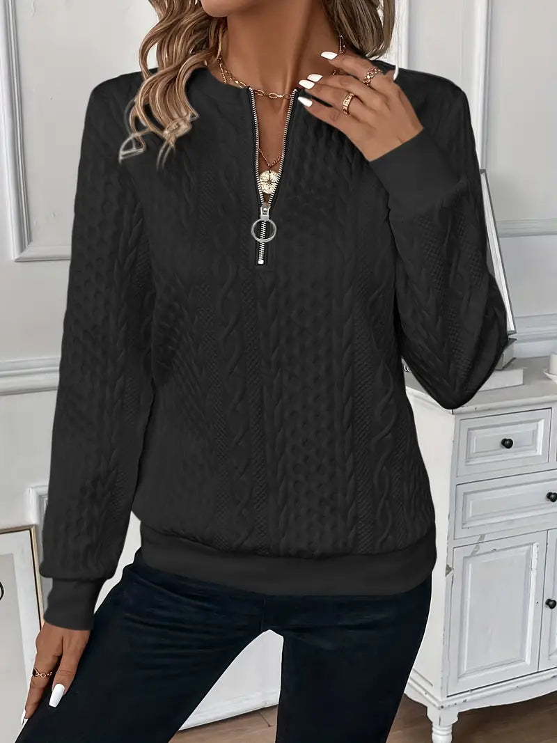 Maglione lavorato a maglia con cerniera da donna