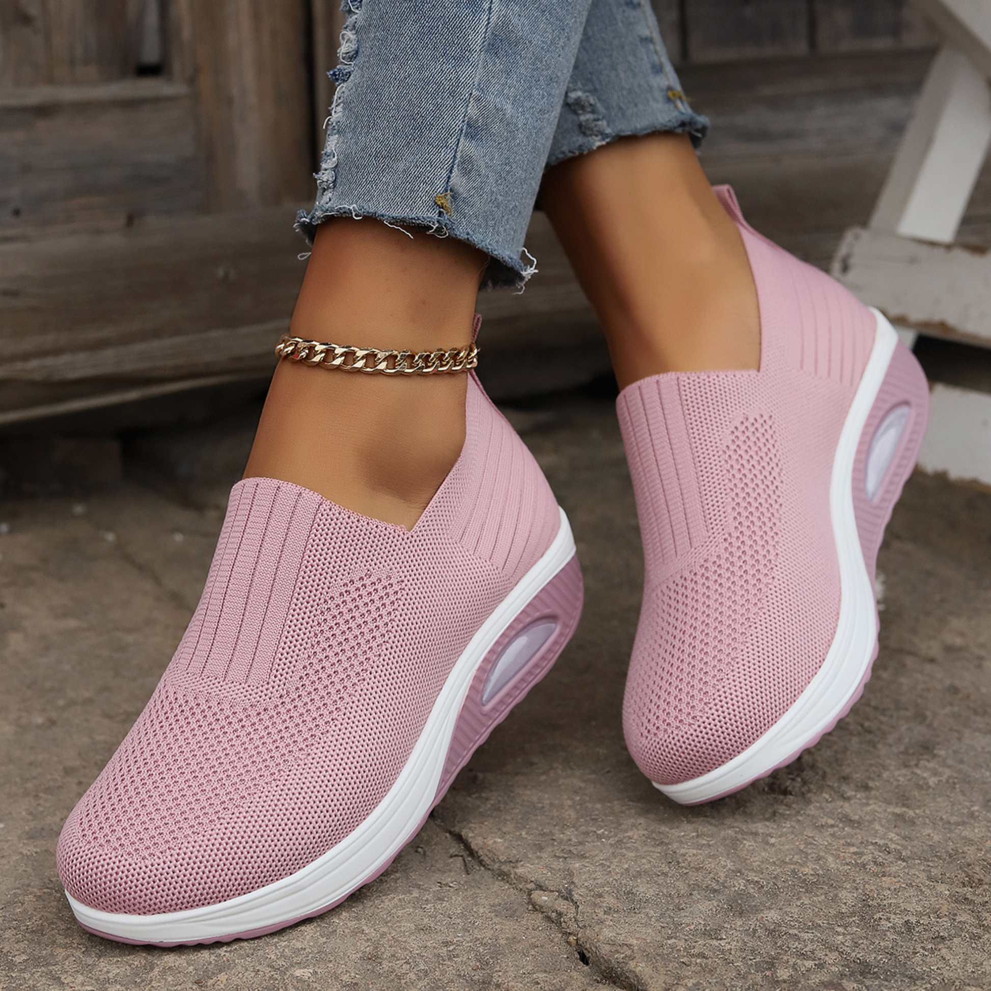 Donna comode e slip-on mesh traspirante ortopedico qualità per alleviare il dolore Sneakers - leggere e di supporto per le camminate quotidiane.