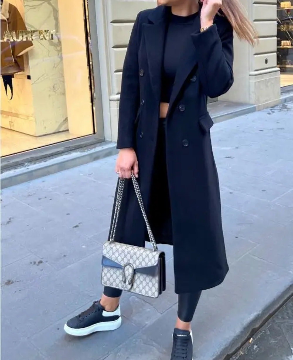 Trench lungo aderente da donna - Elegante e confortevole autunno inverno