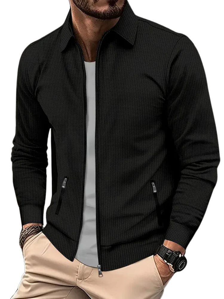 Giacca leggera a coste con cerniera sul collo da uomo - comfort e stile
