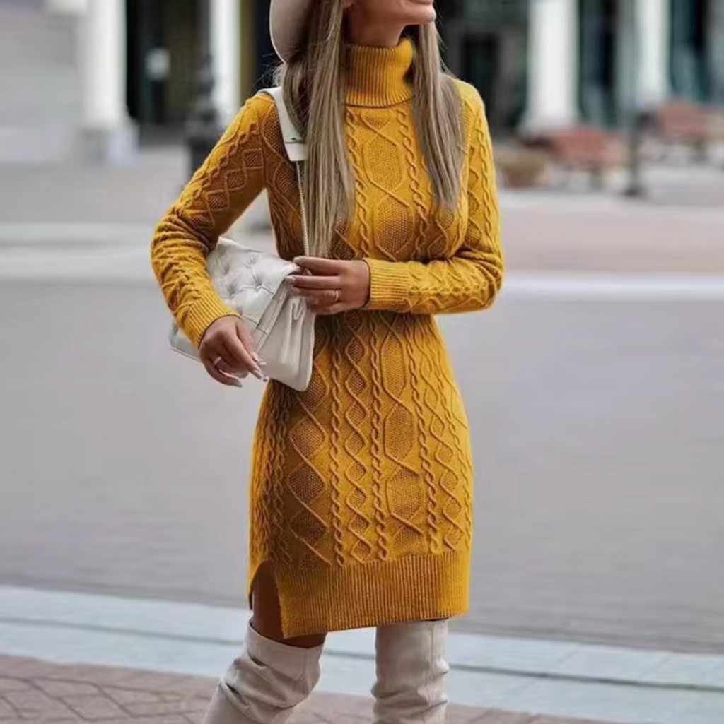 Abito midi in maglia a maniche lunghe da donna