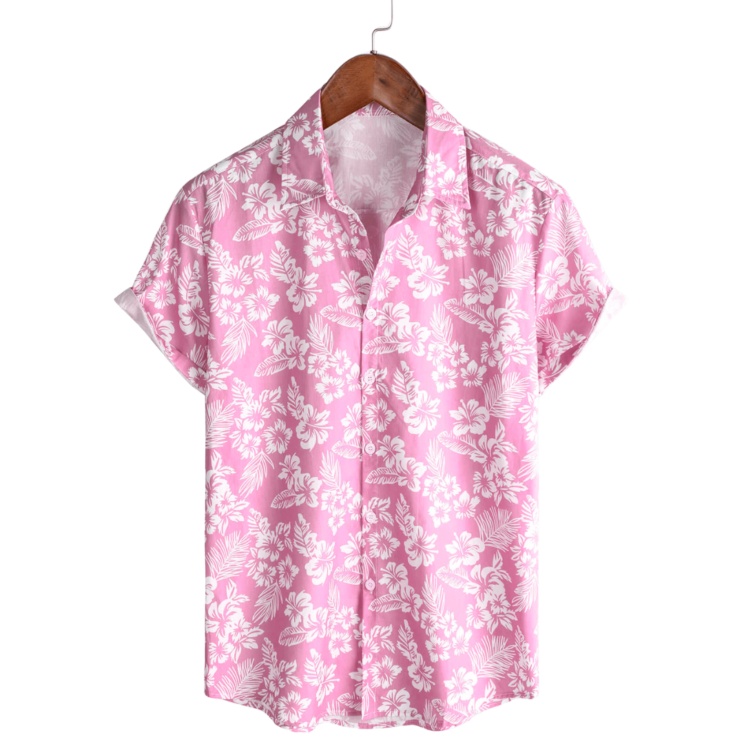 Camicia hawaiana da uomo con maniche corte e motivo floreale
