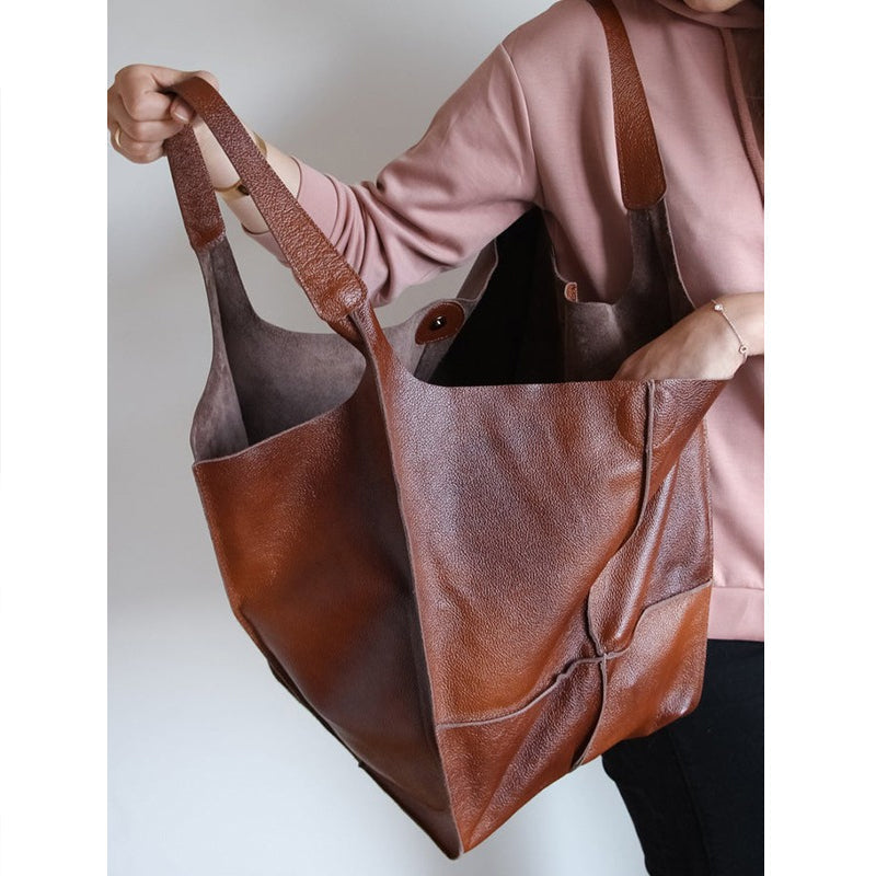 Borsa da Donna Premium Oversize in Pelle Vintage - Spaziosa