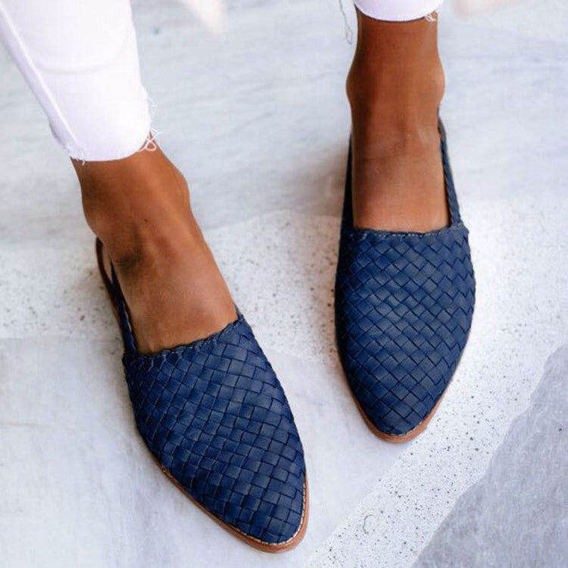 Sandali da Donna Eleganti Intrecciati con Cinturino Slingback – Scarpe Estive con Punta Chiusa Comode e Raffinate
