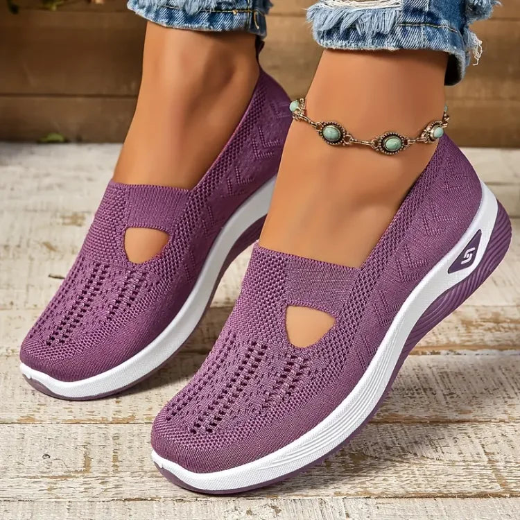 Slip on sportive da donna in maglia traspirante – scarpe leggere per uso quotidiano
