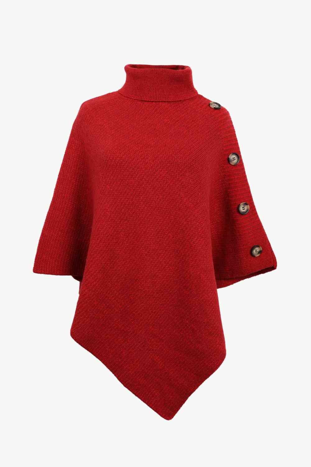 Maglione poncho da donna - elegante maglia con collo alto