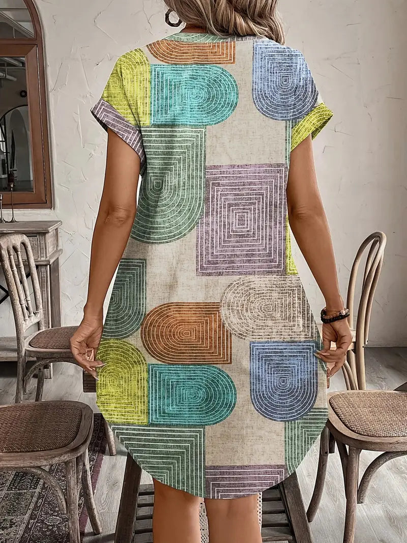 Elegante abito geometrico da donna