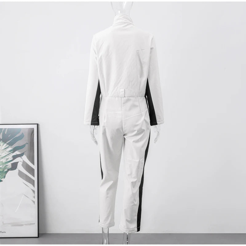 Tuta da sci a vita alta da donna – Tuta invernale isolata con cerniera