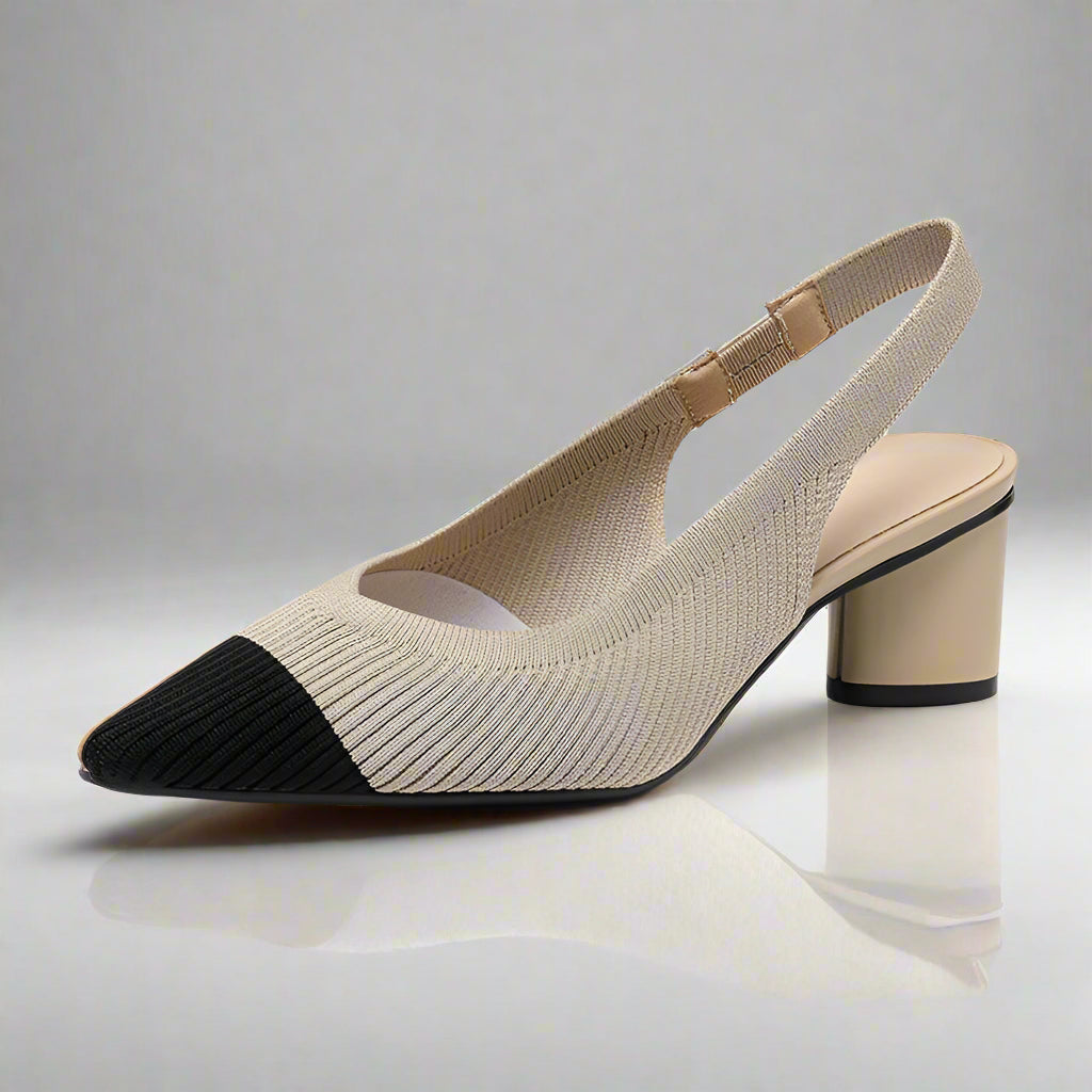 Scarpe a punta da donna - Tacco quadrato stabile ed elegante