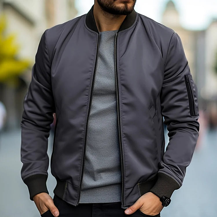 Giubbotto bomber con cerniera da uomo - elegante e alla moda