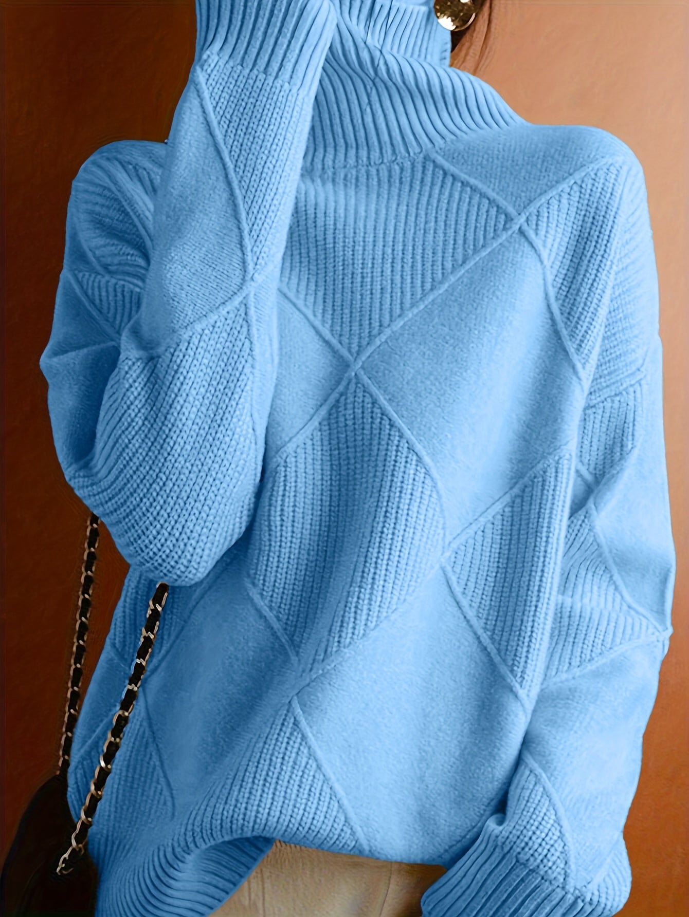 Maglione da donna lavorato a maglia con collo alto