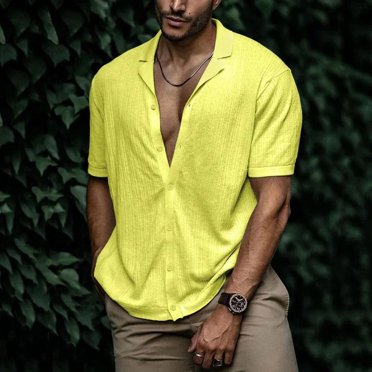 Camicia da uomo in lino leggera e traspirante