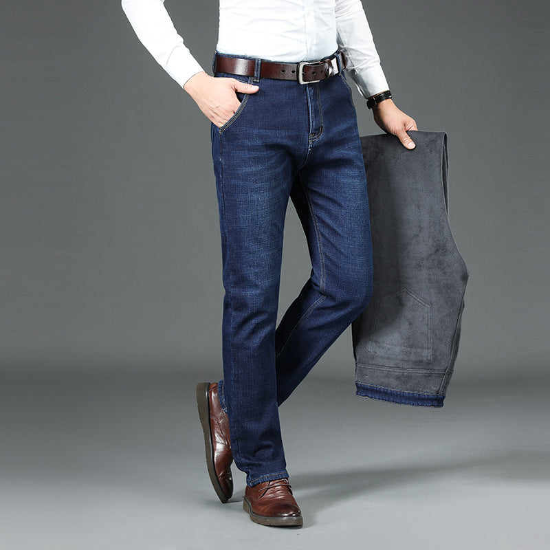 Jeans da uomo foderati in lana