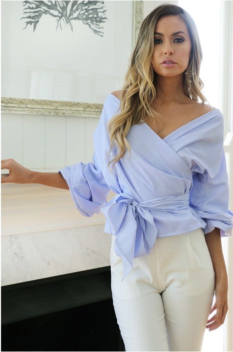 Camicetta Donna Cotone Manica Lunga Blu – Elegante, Fresca E Femminile