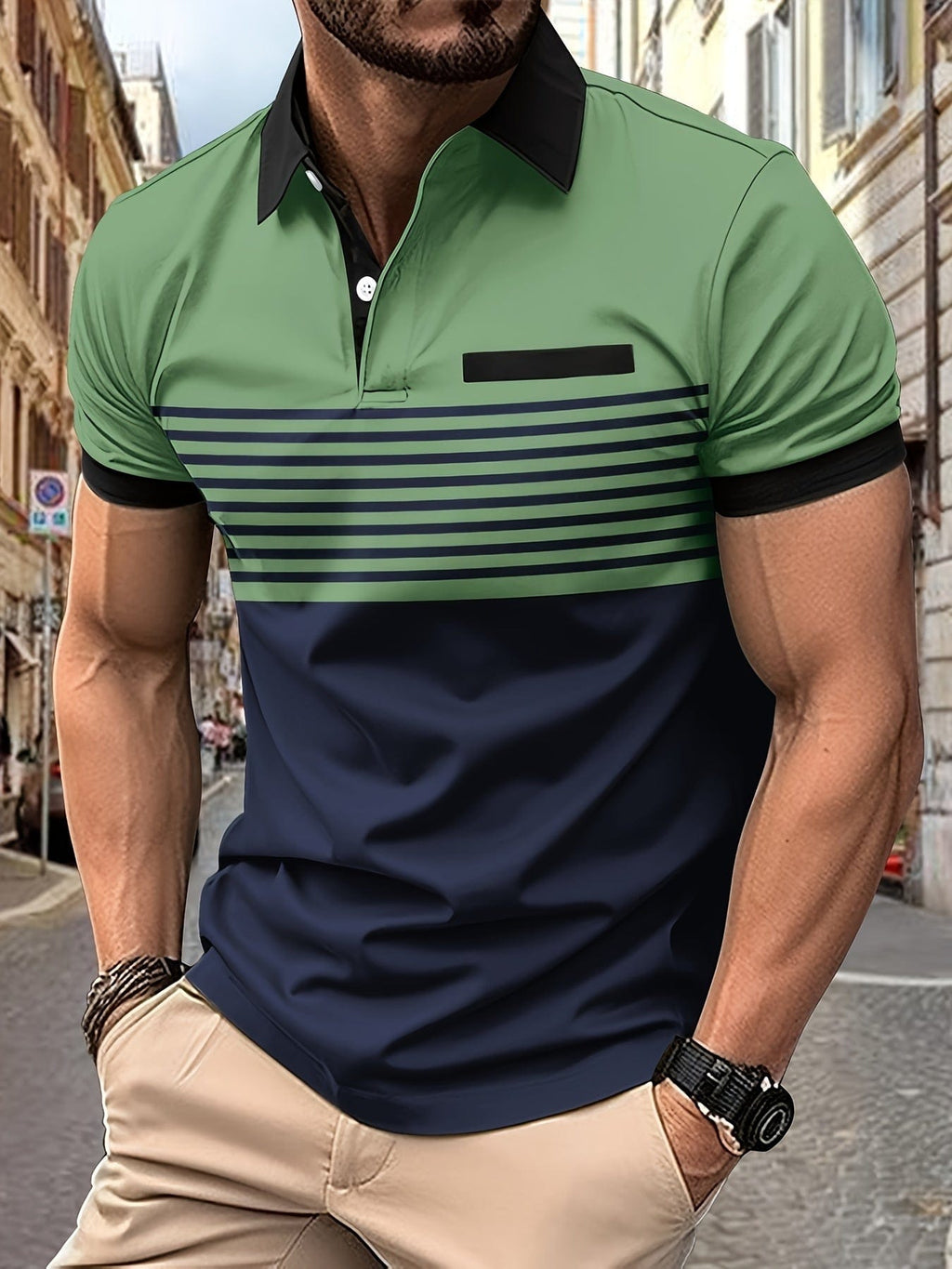 Polo estiva Premium a righe da uomo