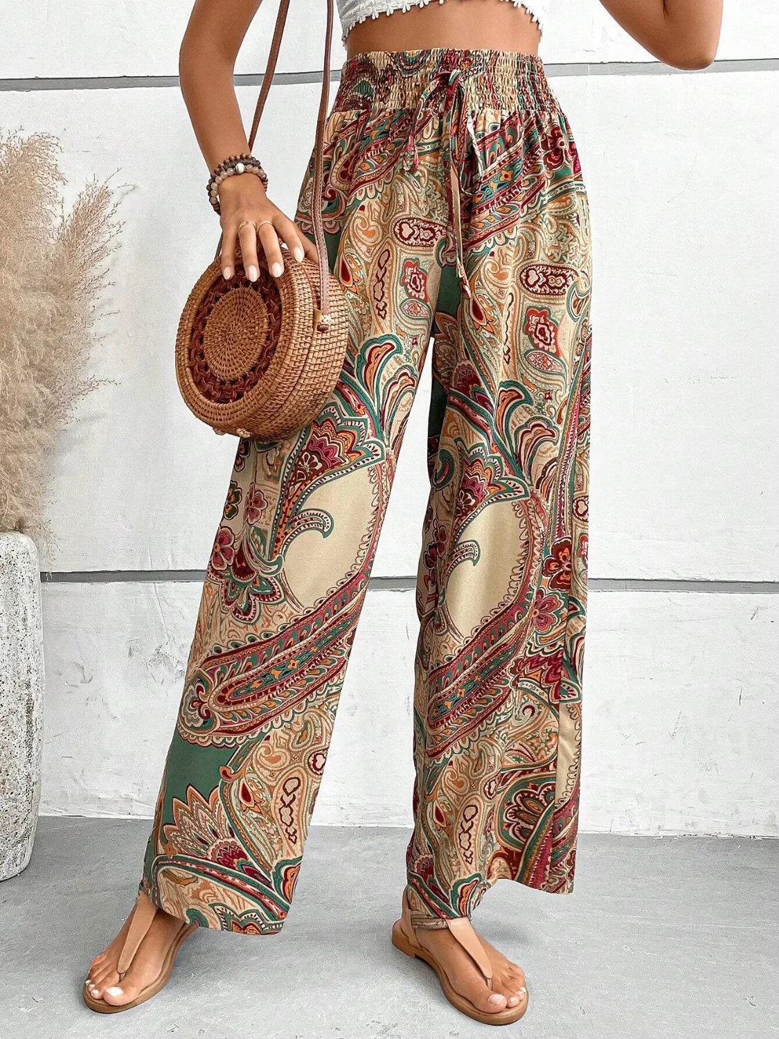 Pantaloni larghi stampati da donna