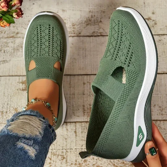 Slip on sportive da donna in maglia traspirante – scarpe leggere per uso quotidiano