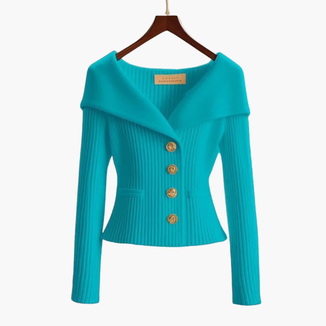 Gilet corto ed elegante a coste da donna - Comodo lavoro a maglia con bottoni