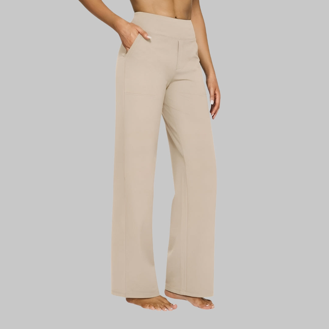 Pantaloni da yoga morbidi ed eleganti da donna - Abbigliamento sportivo a vita alta