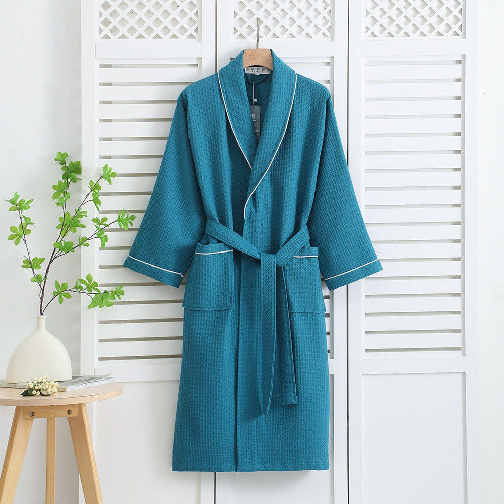 Accappatoio unisex leggero in cotone – vestaglia morbida da bagno