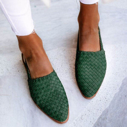 Sandali da Donna Eleganti Intrecciati con Cinturino Slingback – Scarpe Estive con Punta Chiusa Comode e Raffinate