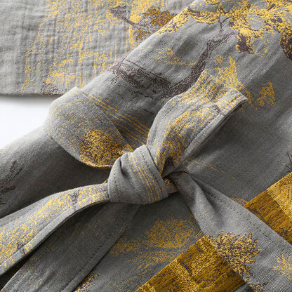 Accappatoio kimono in cotone di lusso con stile elegante e senza tempo