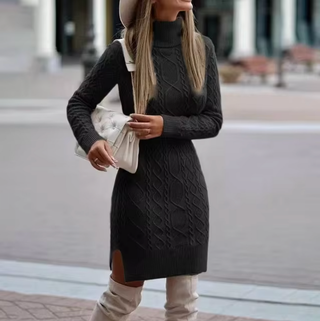Abito midi in maglia a maniche lunghe da donna