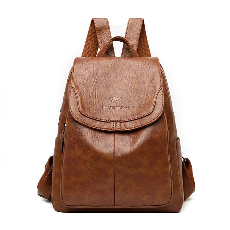 Zaino in pelle sicura da donna