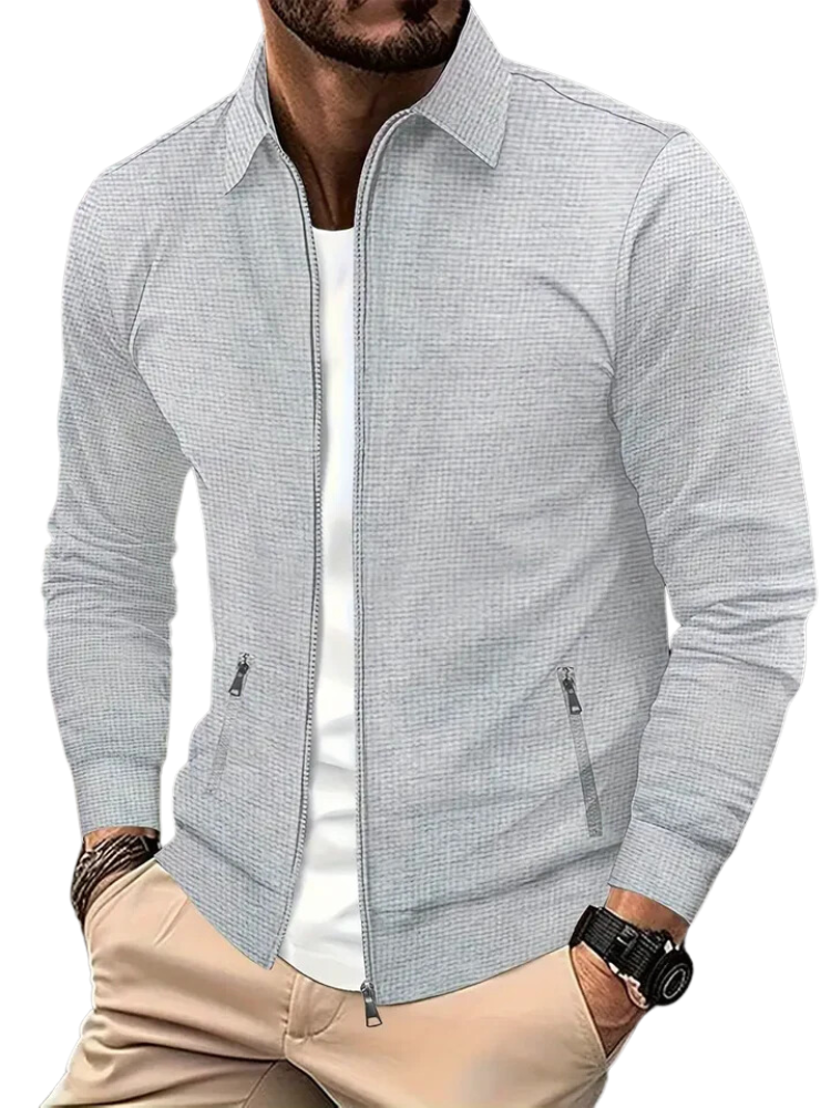 Giacca leggera a coste con cerniera sul collo da uomo - comfort e stile