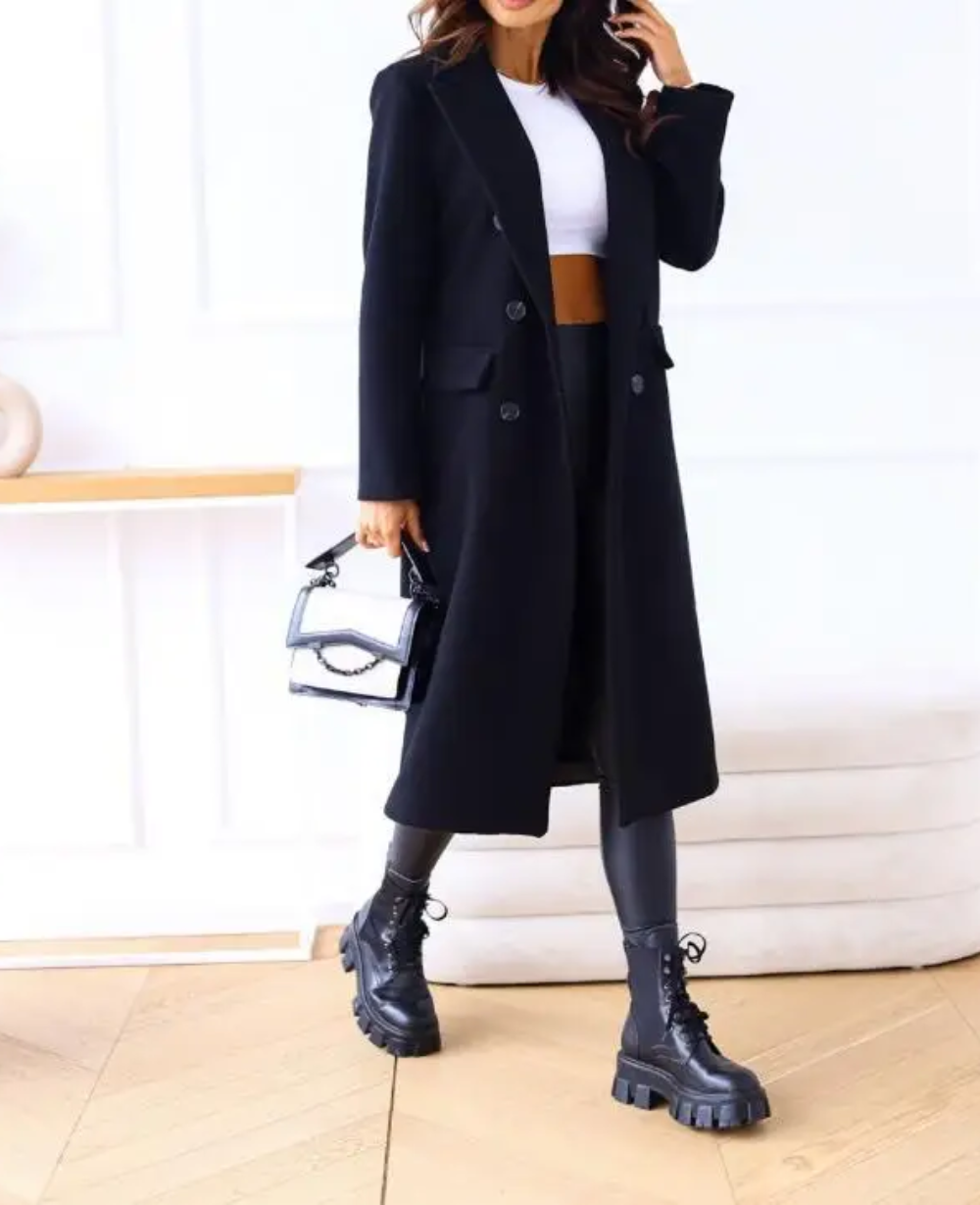 Trench lungo aderente da donna - Elegante e confortevole autunno inverno