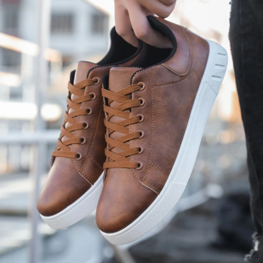 Sneakers eleganti in pelle da uomo - Scarpe casual con lacci