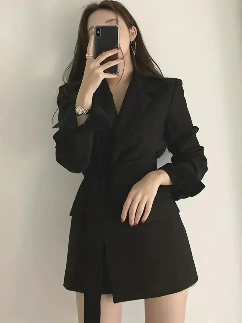 Mini abito blazer sartoriale elegante e sottile da donna