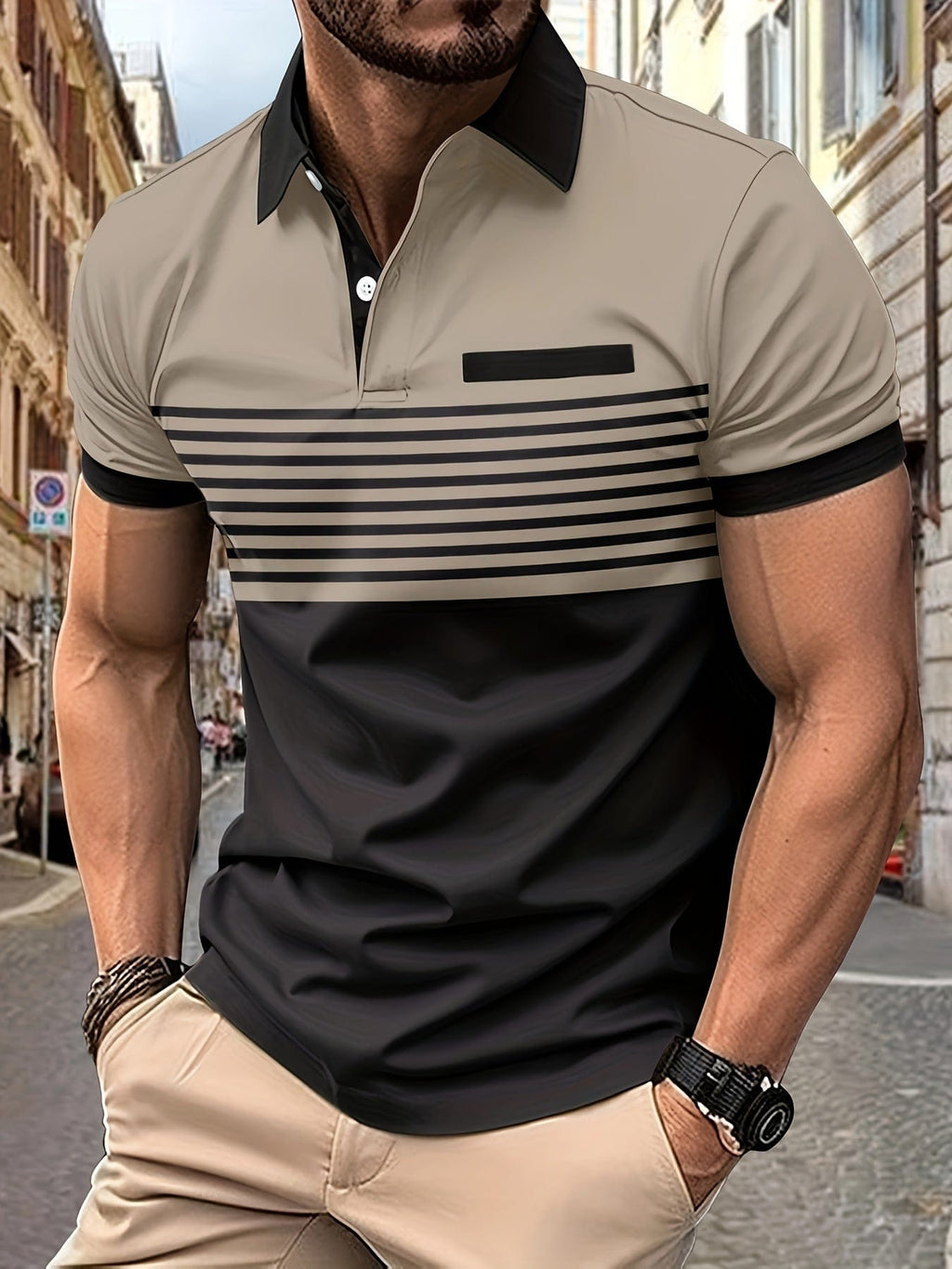 Polo estiva Premium a righe da uomo