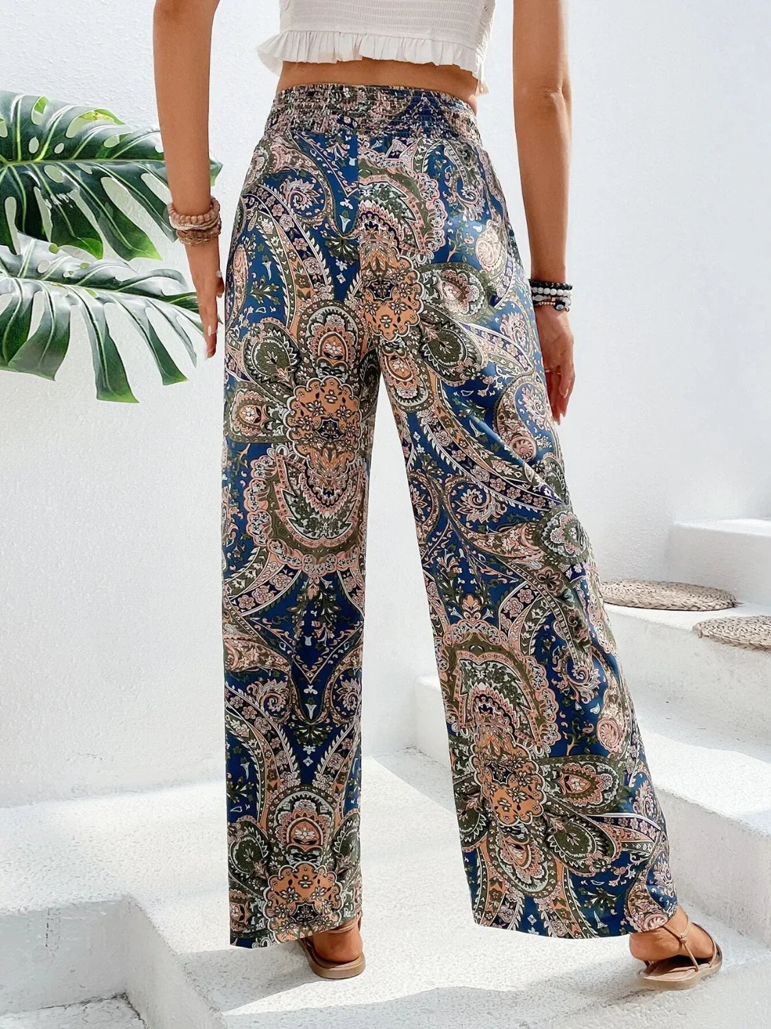 Pantaloni larghi stampati da donna